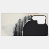 抽象芸術エレガンス：黒とWのコースティクス融合 SAMSUNG GALAXYケース (裏面横)