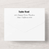 抽象芸術エレガンスLGBTQ深いブルー金ゴールド大理石 オールインワン招待状 (裏面)