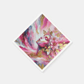 抽象芸術エレガントの顔のピン離れク スタンダードカクテルナプキン (角)