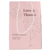 抽象芸術エレガントはフラミングル ミディアムペーパーバッグ (正面)