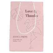 抽象芸術エレガントはフラミングル ミディアムペーパーバッグ (裏面)