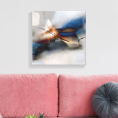 抽象芸術エレガントアートブルーテラコッタ絵画ズ缶 キャンバスプリント (インサイチュ (リビング))