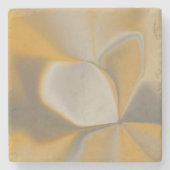 抽象芸術エレガントイエローホワイトペタルコーナーフローラ ストーンコースター (正面)
