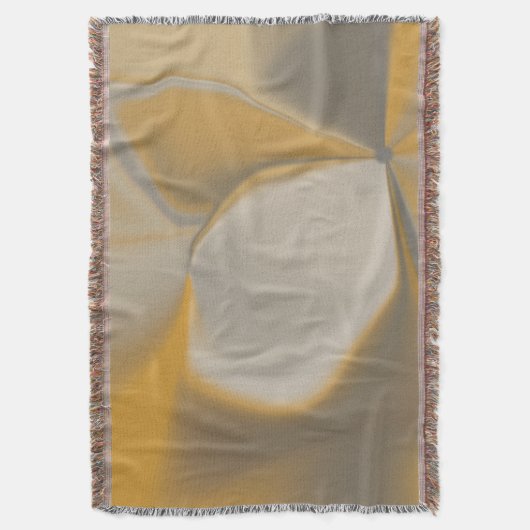 抽象芸術エレガントイエローホワイトペタルコーナーフローラ スローブランケット (正面縦)