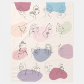 抽象芸術エレガントウィメンラインアートフリースブランケット フリースブランケット (正面)