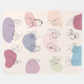 抽象芸術エレガントウィメンラインアートフリースブランケット フリースブランケット (正面(横))