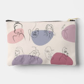 抽象芸術エレガントウィメンラインアートプリントカットソーバッグ アクセサリーポーチ (裏面)