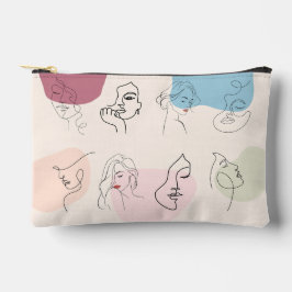 抽象芸術エレガントウィメンラインアートプリントカットソーバッグ アクセサリーポーチ