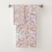 抽象芸術エレガントウォーターカラーピンク薄紫パステル バスタオルセット (インサイチュ)