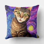 抽象芸術エレガントエアブラシ猫 クッション (裏面)