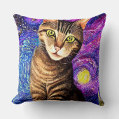 抽象芸術エレガントエアブラシ猫 クッション (正面)