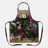 抽象芸術エレガントオーガニック金ゴールドのモノグラムの輝き エプロン (正面)