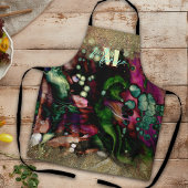 抽象芸術エレガントオーガニック金ゴールドのモノグラムの輝き エプロン