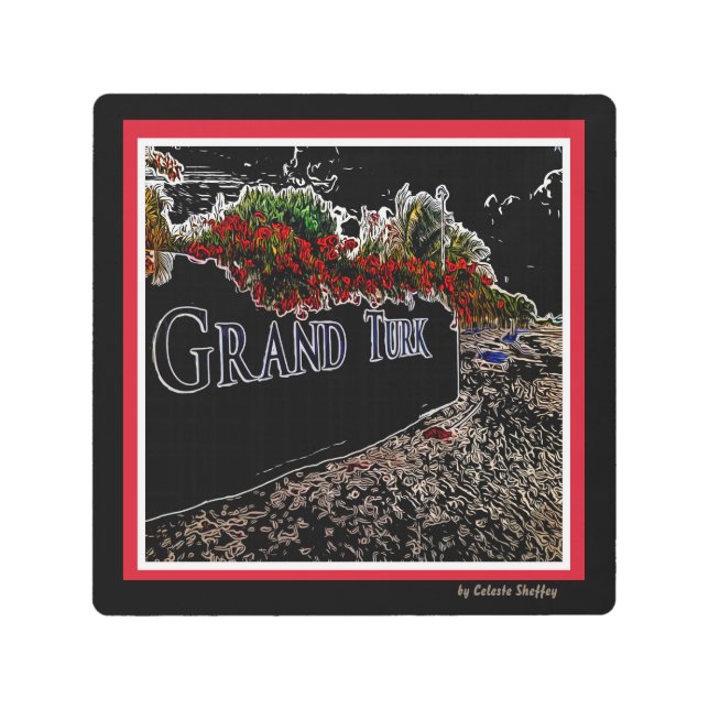 抽象芸術エレガントグランドターク メタルプリント (正面)