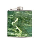 抽象芸術エレガントグリーンウェーブパターン大理石デザイン フラスク (正面)