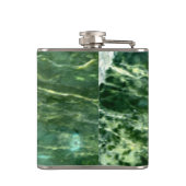 抽象芸術エレガントグリーンウェーブパターン大理石デザイン フラスク (裏面)