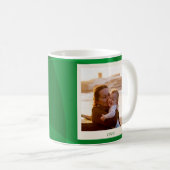 抽象芸術エレガントグリーンフォトフェスティバルクリスマス コーヒーマグカップ (正面右)