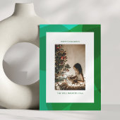 抽象芸術エレガントグリーンフォトフェスティバルクリスマス シーズンカード