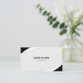 抽象芸術エレガントシルバーグレーブラック&ホワイト 名刺 (スタンド正面)