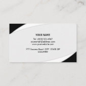 抽象芸術エレガントシルバーグレーブラック&ホワイト 名刺 (裏面)