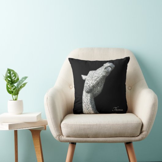 抽象芸術エレガントシルバーホースブラックパーソナライズされた クッション (椅子)