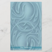 抽象芸術エレガントストロークの青パーソナライズされた線 便箋 (正面)