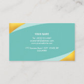 抽象芸術エレガントティール(緑がかった色)とゴールデン 名刺 (裏面)