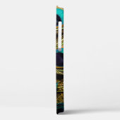 抽象芸術エレガントティール(緑がかった色)ブルー金ゴールド孔雀の羽根 | Case-Mate iPhoneケース (裏面 / 左)