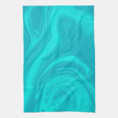 抽象芸術エレガントティール（緑がかった色）大理石アートワーク | キッチンタオル (縦)