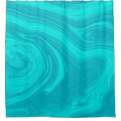 抽象芸術エレガントティール(緑がかった色)大理石アートワーク | シャワーカーテン (正面)