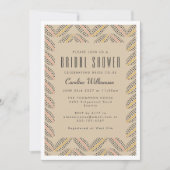 抽象芸術エレガントドットベージュブラックブライダルシャワー 招待状 (正面)