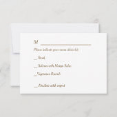 抽象芸術エレガントピンクバイオレット金ゴールドフレームメニューRSVP 出欠カード (裏面)