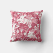 抽象芸術エレガントピンクバーガンディマリゴールドフローラ クッション (裏面)