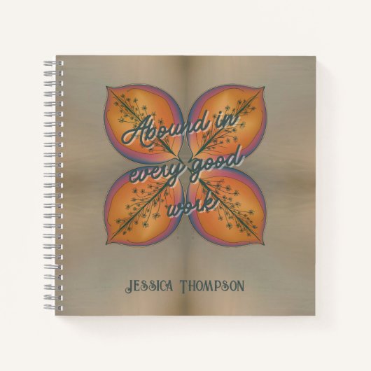 抽象芸術エレガントフローラが充実している ノートブック (正面)