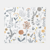 抽象芸術エレガントフローラのシームレスなパターン フリースブランケット (正面(横))