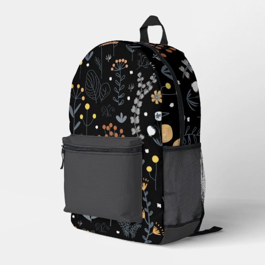 抽象芸術エレガントフローラのシームレスなパターン プリントバックパック (裏面右端)