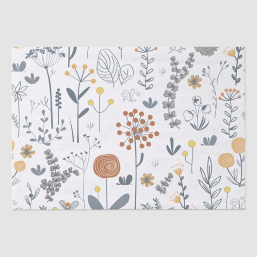 抽象芸術エレガントフローラのシームレスなパターン 薄葉紙 (正面)