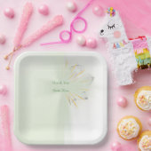 抽象芸術エレガントフローラクロスバプテスマ紙プレート ペーパープレート (パーティー)