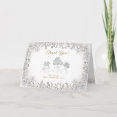 抽象芸術エレガントフローラヘア開花女性の日 サンキューカード (正面)