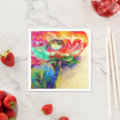 抽象芸術エレガントフローラポピーの水色 スタンダードカクテルナプキン (インサイチュ)