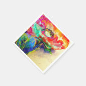 抽象芸術エレガントフローラポピーの水色 スタンダードカクテルナプキン (角)