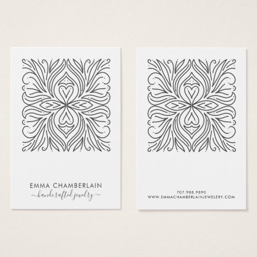 抽象芸術エレガントフローラモチーフ (正面&裏面)