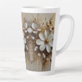 抽象芸術エレガントフローラ油彩画金ゴールド カフェラテマグ (右)