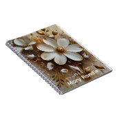 抽象芸術エレガントフローラ油彩画金ゴールド ノートブック (右側)