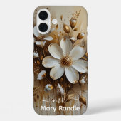 抽象芸術エレガントフローラ油彩画金ゴールド Case-Mate iPhoneケース (裏面)