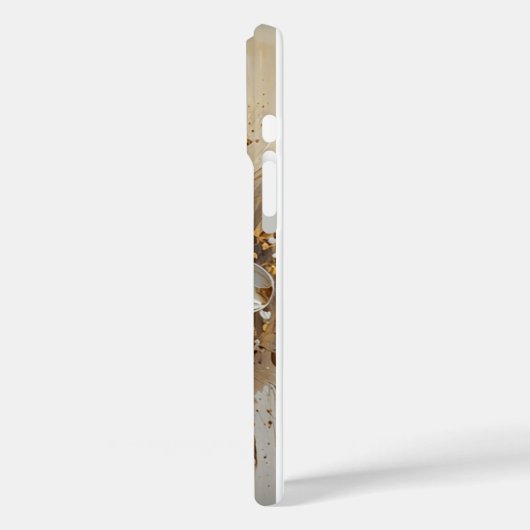 抽象芸術エレガントフローラ油彩画金ゴールド Case-Mate iPhoneケース (裏面 / 左)