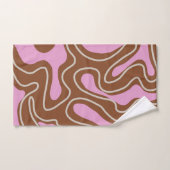 抽象芸術エレガントブラウンピンクウェーストライプブモダン バスタオルセット (ハンドタオル)