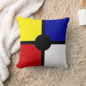 抽象芸術エレガントブラック、ブルー、レッド、イエロー、ホワイト クッション (ブランケット)