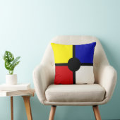 抽象芸術エレガントブラック、ブルー、レッド、イエロー、ホワイト クッション (椅子)