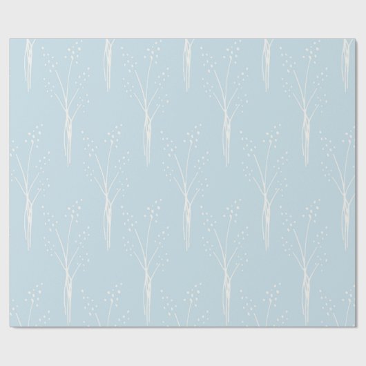 抽象芸術エレガントブルーウィンターツリーベビーシャワー ラッピングペーパー (フラット)